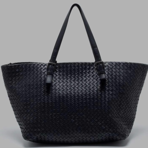 Bottega Veneta Large A-Shape Woven Intrecciato Black Tote Handbag - Picture 7 of 14